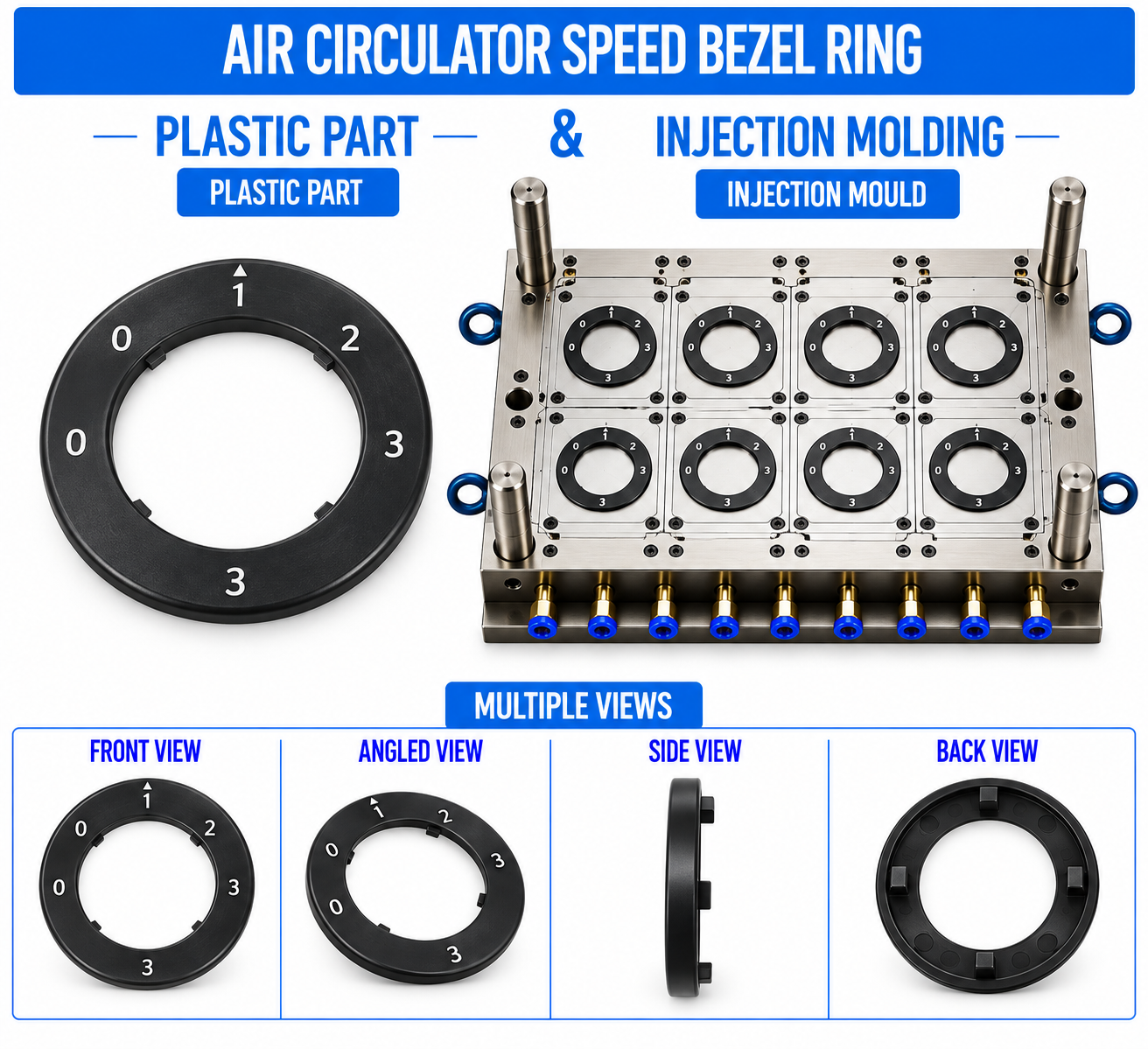 Air Circulator Plastic Speed Bezel Ring Mould and Moulding Service